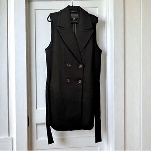 NWOT BERNARDO Long Midi Belted Vest Coat – Sleeveless Warm Blazer 45” Long Sz L